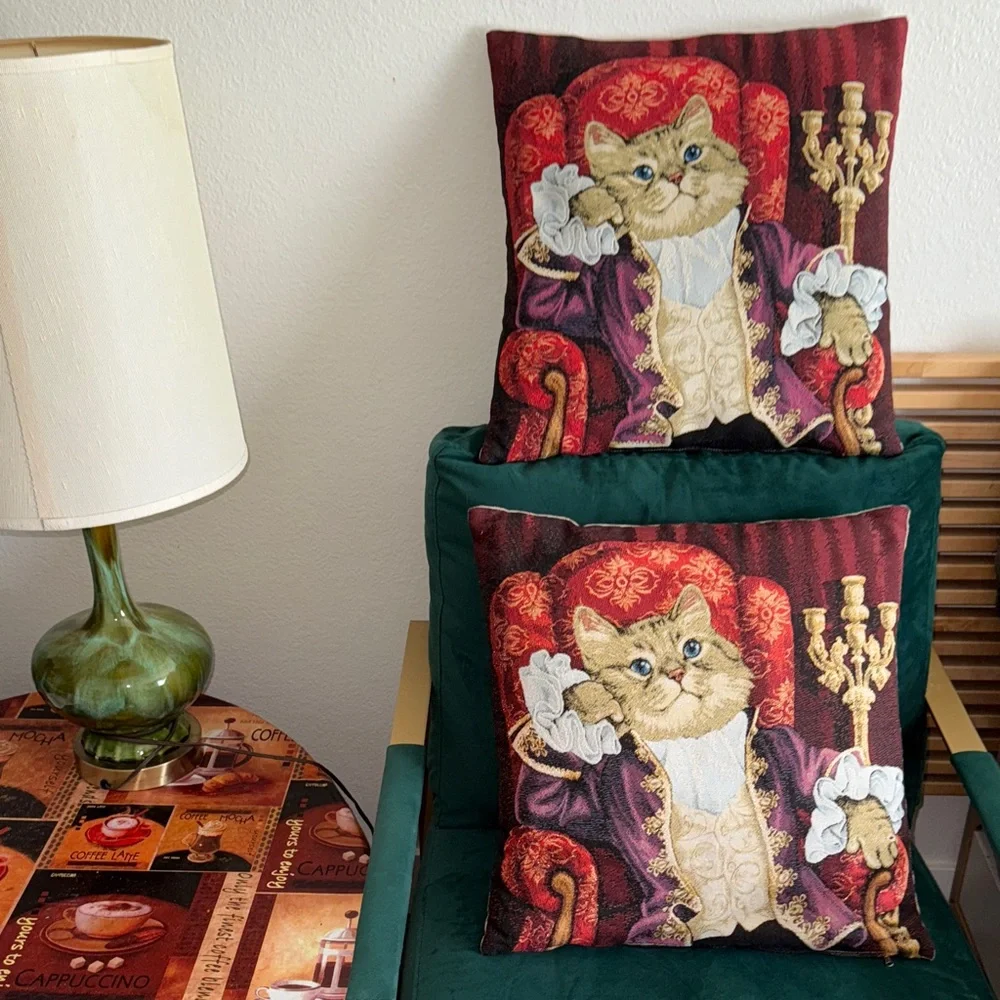 Decorative Pillowcases Set -3 “ Aristocrat Cat “